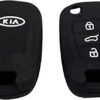 Black Protective Silicone Remote Key Cover Case for kia 3 buttons-B091DDT4JZ