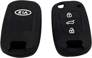 Black Protective Silicone Remote Key Cover Case for kia 3 buttons-B091DDT4JZ