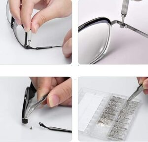 QYAJS Mini 4 in 1 Screwdriver Keychain, 2 Pack Stainless Steel Precision Screwdriver Keyring Repair Tool for Eyeglass Sunglasses Watch Phone Electronics-B09V2BTXPS