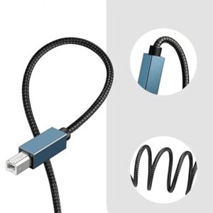 1 Pcs USB TYPE-C USB A male to USB B 2.0 Female Printer Cable Braided Printer Scanner Cord 480Mbps For Camera E pson HP Can on 1M-B0DL1BZTY4