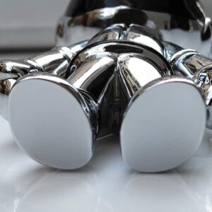 Space Man Metal Keychain, 5 cm - Gold-B0BDFFCSBK