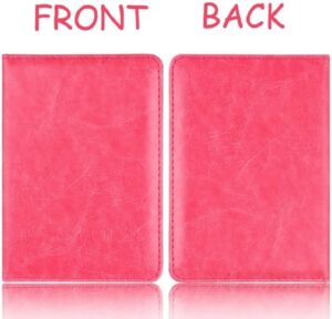 1PCs Travel Passport ID Card Cover Holder Case Faux Leather Color May Little Different (pink)-B0DC5N7PYG