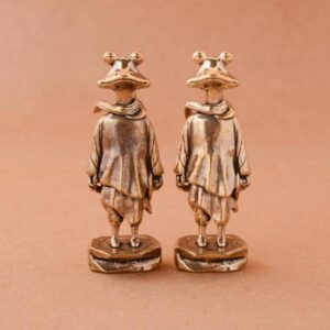 1Pcs Japanese Style Brass Frog Ornament Mini Standing Frog Metal Statue Antique Copper Crafts Office Home Tea Pet Table Decorations-B0DP5K4138