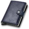 Fashion Business Carbon Fiber Credit Card Holder Wallet Men Rfid Metal Thin Pop Up Minimalist Wallet Small Purse Metal Wallet Color may be vary (Blue)-B0DKBZZ564
