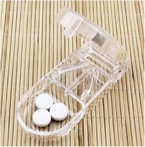 [1Pcs - Transparency ] 1PC Medicine Pill Holder Tablet Cutter Splitter Pill Case Mini Useful Portable Storage Box Pill Tablet Pill Cutter Divider-B0D529LKDW