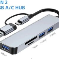Type C HUB USB HUB USB 3.0 USB 2.0 TF/SD 5 Port Multi Splitter OTG For Lenovo HUAWEI Xiaomi Aluminum Alloy USB 3.0 Hub for PC - Please Select the Type as Image, (7 in 2)-B0DKB45FHV
