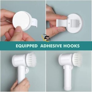 Electric Cleaning Brush with 3 Brush Heads, Electric Spin Scrubber, Bathroom Rechargeable Scrub Brush-B0DG41L8YR