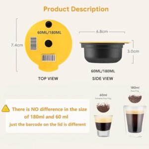 (1Pc) Reusable Coffee Capsule for Tassimo BOSCH Machine Refillable Filter Cup Pod Espresso Maker (180ml+Temper)-B0DFX5V6DJ
