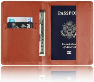 1PCs Travel Passport ID Card Cover Holder Case Faux Leather Color May Little Different (orange)-B0DC5NKXP6
