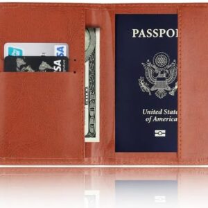 51z9c0CjkeL._AC_ 1PCs Travel Passport ID Card Cover Holder Case Faux Leather Color May Little Different (orange)-B0DC5NKXP6