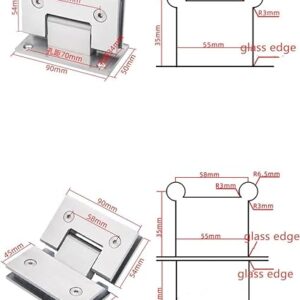 610M-3p8P9L._AC_SX425_ Heavy Duty 180 Degree Glass Door Cupboard Showcase Cabinet Clamp Glass Shower Doors Hinge Replacement Parts,Stainless Steel Bright Finish-B0C5R4GZF5