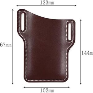 [ Gray ] Men Cellphone Belt Loop Holster Case Waist Bag Leather Phone Wallet Vintage Belt Bag Mobile Phone Protective Sheath-B0CLKGG7QK