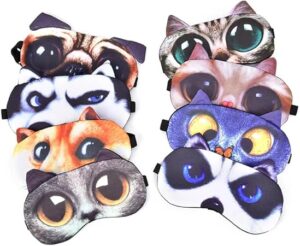 1Pcs Natural Sleeping Soft Blindfold Eyepatch Women Men Sleep Eyeshade Eye Cover Cute Cat Dog Sleep Mask Eyeshade Cover Eye Mask (964)-B0DPNKKVBY