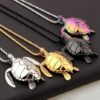 [1Pcs] New Trendy Turtle Pendant Necklace Women's Necklace Fashion Metal Animal Cute Accessories Party Gift-B0CPFQDBHM
