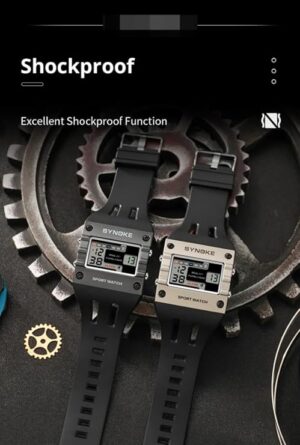 [1Pcs] Mens Digital Sports Watch, Big Numbers, Large Display Face Big Digits, Easy to Read, Waterproof, Running Military Watch (Black Code 2)-B0DQXHXBGW