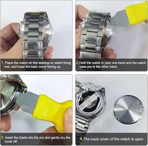 1Pcs (Small) Watch Repair Tool Watch Case Opener Knife Back Cover Pry Remover for Battery Replacement Watch Accessory (002) Random Color-B0CTRS98T6