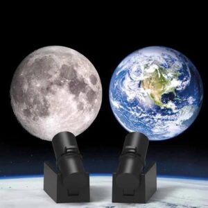 1pcs - Earth Or Moon Projection Lamp Star Projector Planet Projector Background Atmosphere Led Night Light for Kids Bedroom Wall Decor (Moon&Earth)-B0CWPRPFNV
