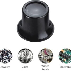 [1 Piece] 10X Jewelers Loupe Magnifier, Jewelry Eye Loop Magnifying Glass Monocle for Watch Repair, Diamonds, Coins, Plants, Gems, Stamps, Watches, etc, Black-B0BX652RDM