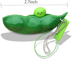 Fidget Bean Toys Soybean Finger Puzzles Squeeze Bean Keychain Figit Focus Extrusion Pea Hand Anti-anxiety Stress Relief Chain Toys-B0D8BQ69H2