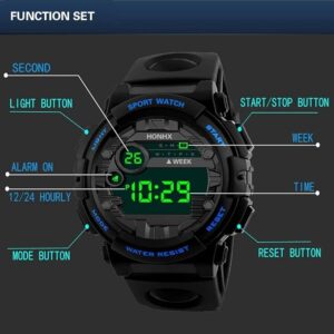 Mens Digital Led Color Changer Watch Date Sport Men Outdoor Electronic Watch Erkek Kol Saati Saat Erkek Kol Saati Relogio Masculi-B0CXDYP5Q3