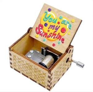 Music Box New Addition You Are My Sunshine - Music Box Hand-Cranked Music Box Five Hand Edition (Colored Wooden)-B0DFDQ448V