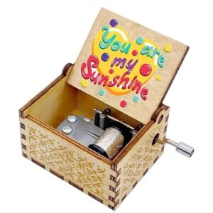 Music Box New Addition You Are My Sunshine - Music Box Hand-Cranked Music Box Five Hand Edition (Colored Wooden)-B0DFDQ448V