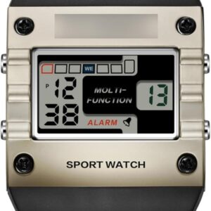 [1Pcs] Mens Digital Sports Watch, Big Numbers, Large Display Face Big Digits, Easy to Read, Waterproof, Running Military Watch (Black Code 2)-B0DQXHXBGW