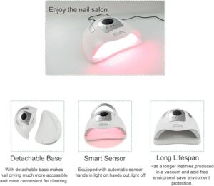 Nail Dryer 320W SUN X26 Max Nail UV LED Lamp Manicure Apparatus Phototherapy Manicure Lamp Quick Dry Nail Gel Dryer Lamp Sensor (Color : 320W SUN X26 MAX H,81 LED Plugs Type : EU)-B0DPCT7BP1
