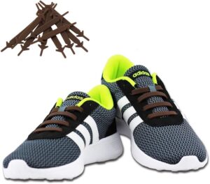 BESTPICKS 12pcs /Pair Fashion Unisex Athletic Running No-Tie Brown Color Elastic Silicone Shoelaces-B091JDRWN8