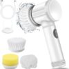 MySouq-Store Electric Cleaning Brush with 3 Brush Heads, Electric Spin Scrubber, Bathroom Rechargeable Scrub Brush-B0DG41L8YR