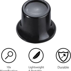 [1 Piece] 10X Jewelers Loupe Magnifier, Jewelry Eye Loop Magnifying Glass Monocle for Watch Repair, Diamonds, Coins, Plants, Gems, Stamps, Watches, etc, Black-B0BX652RDM