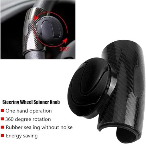 MySouq-Store Universal Car Heavy Duty Steering Wheel Spinner Knob Power Handle Ball Auxiliary Booster Handle Control, Steering Wheel Suicide Spinner (Black)-B0C3HFKQ6D