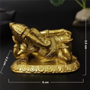 1PC Gold Lord Ganesha Buddha Statue Elephant God Sculptures Ganesh Figurines Man-made Stone Home Garden Buddha Decoration Statues (L) 4.8 X (W) 3 X (H) 4.5 cm as shwon (Gold)-B0DP5LH42N