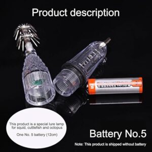 [1PC] LED Deep Fishing Lamps 15 cm by AA Battery Underwater LED Fish Lure Electronic Bait Tackle Fish Finder Lamp Attractor Lure Light - Random Color-B0D54VDYTC