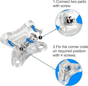 Furniture cabinet butterfly Corner connectors, L corner bracket, Mounting Bracket for Furniture, wardrobe and kitchen cabinet (12 PCS+48 Screws)-B0DPDGLT3T
