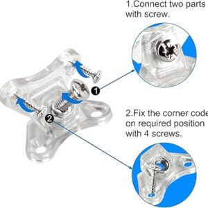 Furniture cabinet butterfly Corner connectors, L corner bracket, Mounting Bracket for Furniture, wardrobe and kitchen cabinet (12 PCS+48 Screws)-B0DPDGLT3T