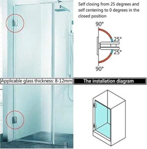 Heavy Duty 180 Degree Glass Door Cupboard Showcase Cabinet Clamp Glass Shower Doors Hinge Replacement Parts,Stainless Steel Bright Finish-B0C5R4GZF5