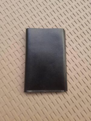 Leather Passport Wallet, Natural leather, With Multi Credit Card Slot- Black-B09SZ9MJTV