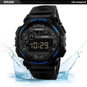 Mens Digital Led Color Changer Watch Date Sport Men Outdoor Electronic Watch Erkek Kol Saati Saat Erkek Kol Saati Relogio Masculi-B0CXDYP5Q3