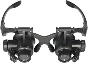 1 Set -LED-8Lens-Set- Loupe Magnifier Glasses With 2 LED Light Lens Magnifying Head-Mounted for Reading Jewelers Making Watch Repair 10X 15X 20X 25X-B0CKTWVT6Y