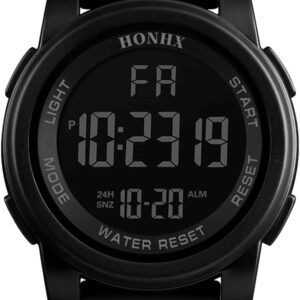 [ 1pcs ] 50m Waterproof Mens Led Watch Multifunction Sport Women Outdoor Electronic Watch Minimalist Fashion Ultra Thin Watches Fashion(Black BG)-B0D4KM88L2