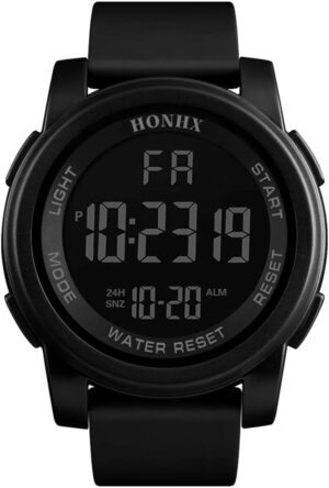 [ 1pcs ] 50m Waterproof Mens Led Watch Multifunction Sport Women Outdoor Electronic Watch Minimalist Fashion Ultra Thin Watches Fashion(Black BG)-B0D4KM88L2