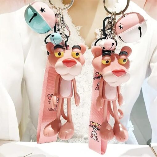 MySouq-Store [1Pcs - Random Color ] Cute Naughty Panther Pink Leopard Doll Keychain Bag Pendant Key Chain Girls Handmade Creative Gift Keyring-B0CPCVTZNX