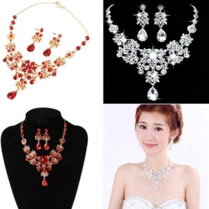 61fZLve219L._AC_SX679_ Wedding Bridal Formal Party Prom Jewelry Crystal Rhinestone Necklace Earring Set (R)-B0C6H49S4W