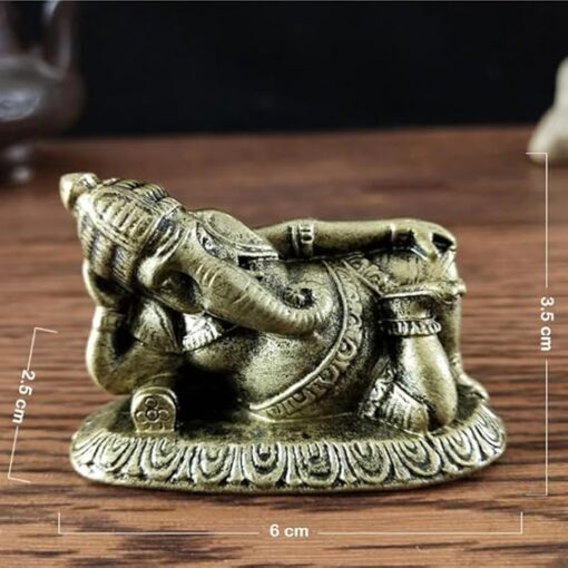 MySouq-Store 1PC Gold Lord Ganesha Buddha Statue Elephant God Sculptures Ganesh Figurines Man-made Stone Home Garden Buddha Decoration Statues (L) 4.8 X (W) 3 X (H) 4.5 cm as shwon (Gold)-B0DP5LH42N