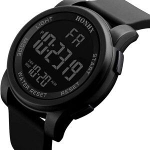 [ 1pcs ] 50m Waterproof Mens Led Watch Multifunction Sport Women Outdoor Electronic Watch Minimalist Fashion Ultra Thin Watches Fashion(Black BG)-B0D4KM88L2