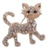 -Fashion Rhinestone Brooch For Women Brooch Collar Pins Corsage Crystal Leaves Insect Brooch Badges Jewelry Accessories (Cat Brooch) Metal 3.5cm x3.4cm-mysouq-B0DBQ8J4Q2