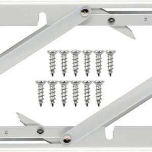 61oEJ0lRtUL._AC_SX679_ Sturdy Folding Shelf Brackets Small Arm 19*8Cm White Heavy Duty Triangle Wall Mount Collapsible Shelf Bracket with Install Screws for Small Bench Table Space Saving 2 Pcs,-B0D4B174BM