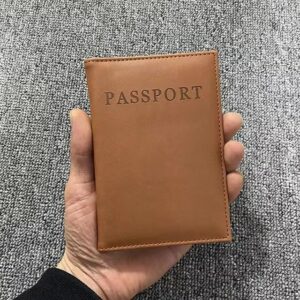1PCs Travel Passport ID Card Cover Holder Case Faux Leather Color May Little Different (Brown Marron)-B0DBM2GQLR