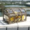 Plastic Transparent Pirate Treasure Box Aquarium Ornament, 9.5 cm x 8 cm x 10.5 cm-B0DJCZDXZ4